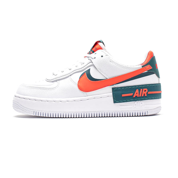 nike air force 1 shadow white dark teal solar red
