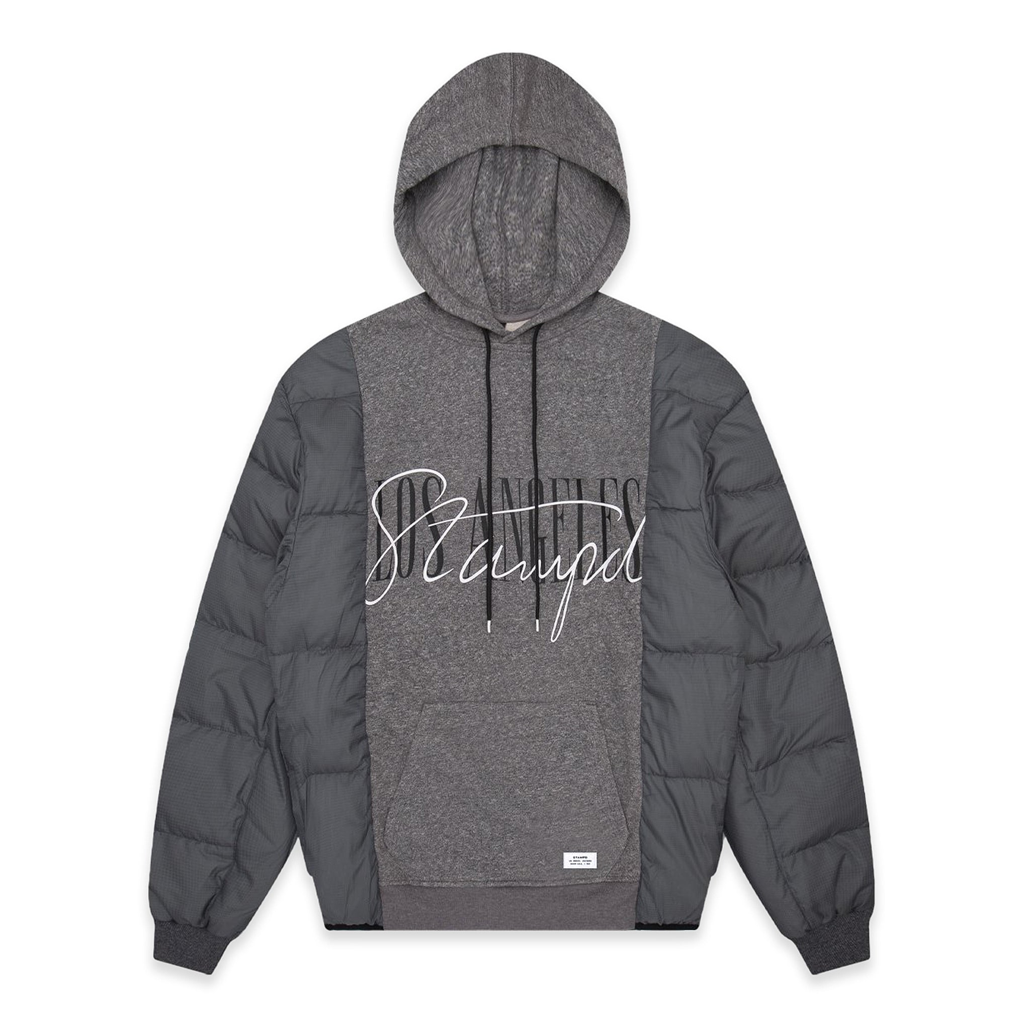 STAMPD Stacked Puffer Hoodie Grey
