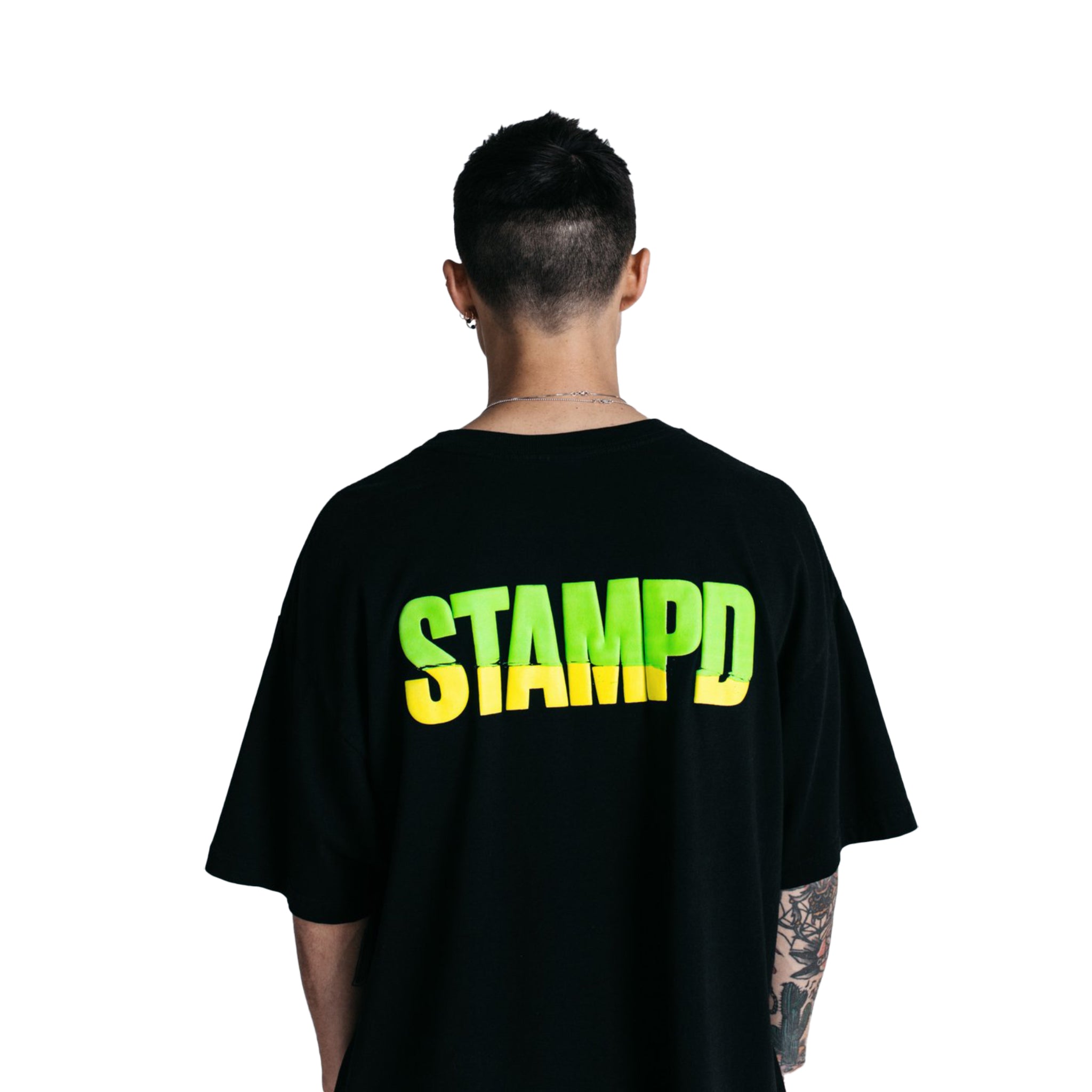 STAMPD Split Tee Black Neon