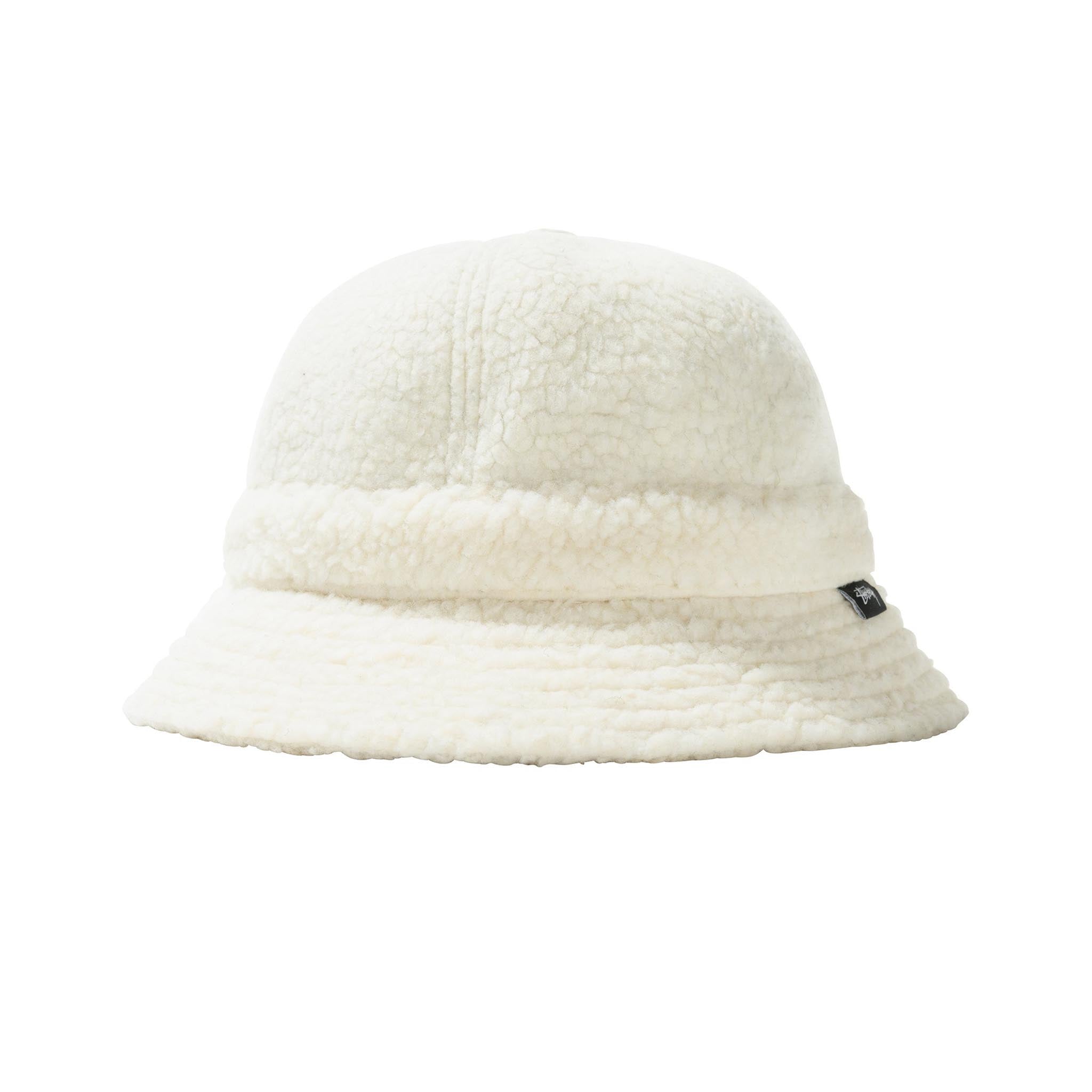 Stussy Sherpa Fleece Bell Bucket Hat Natural