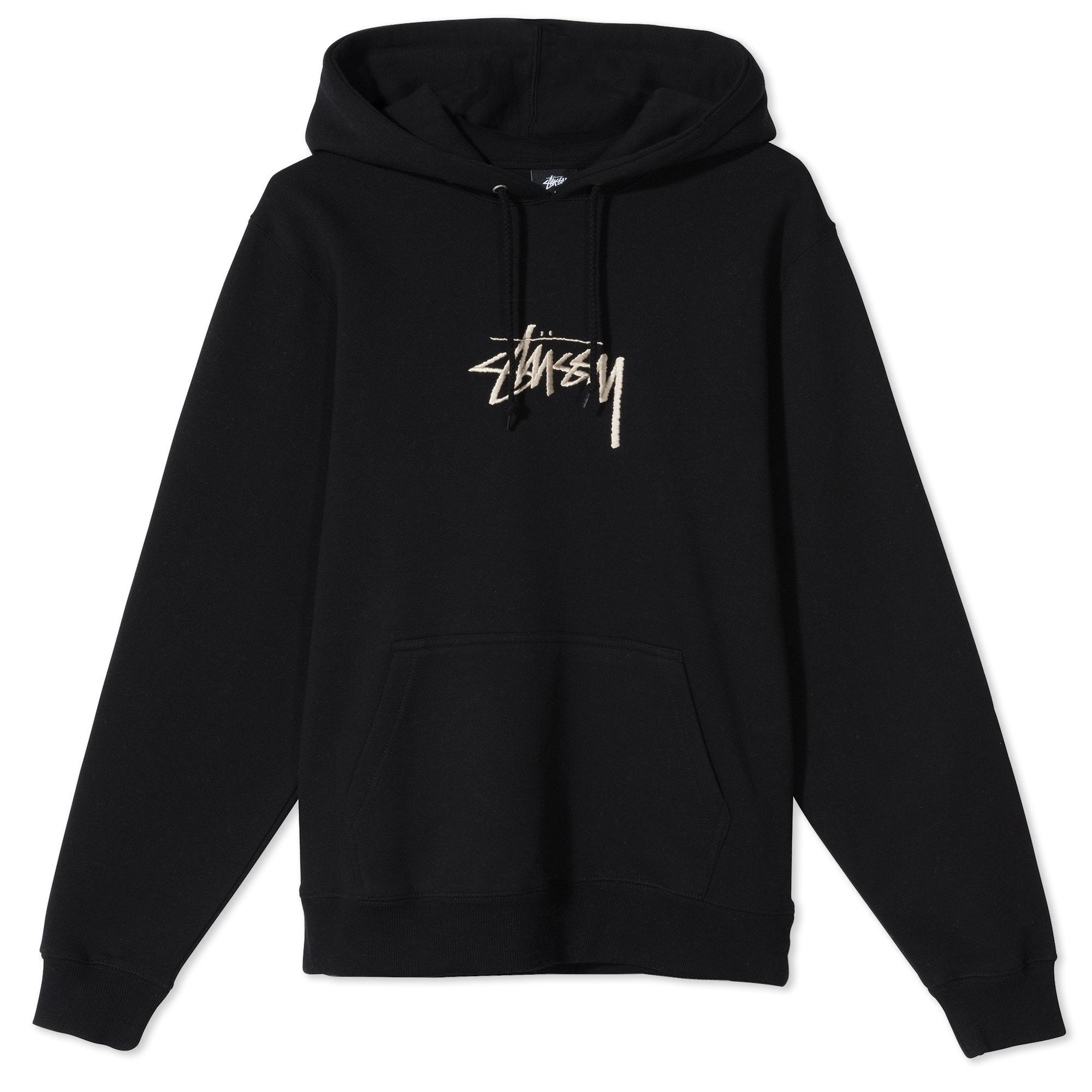 Stussy Stock Logo Applique Hoodie Black