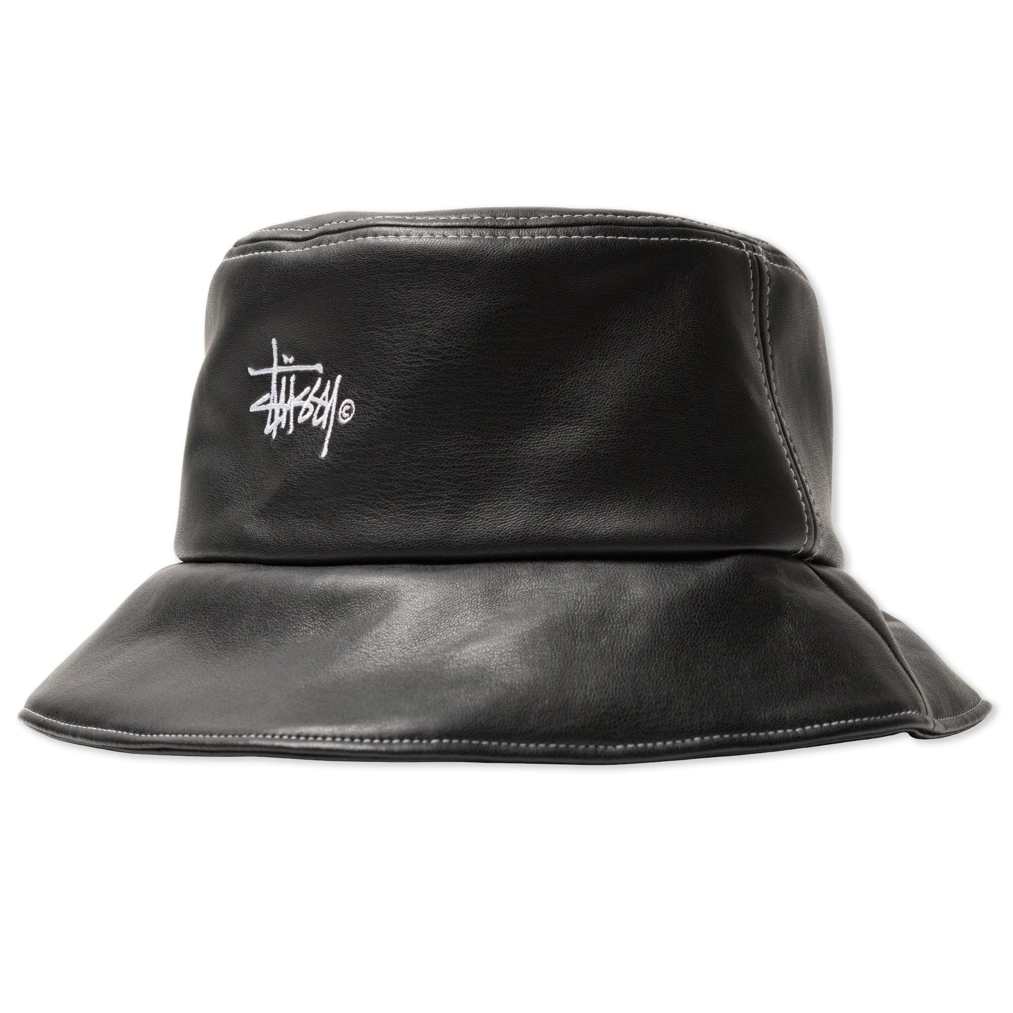 Stussy PU Contrast Stitch Bucket Hat Black