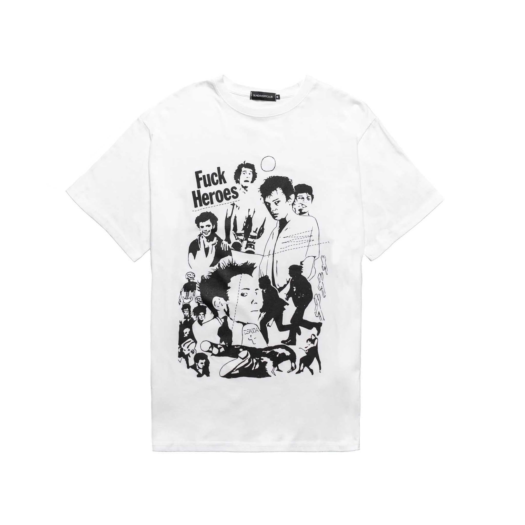 Sunday Off Club Fuxk Heroes T-Shirt White