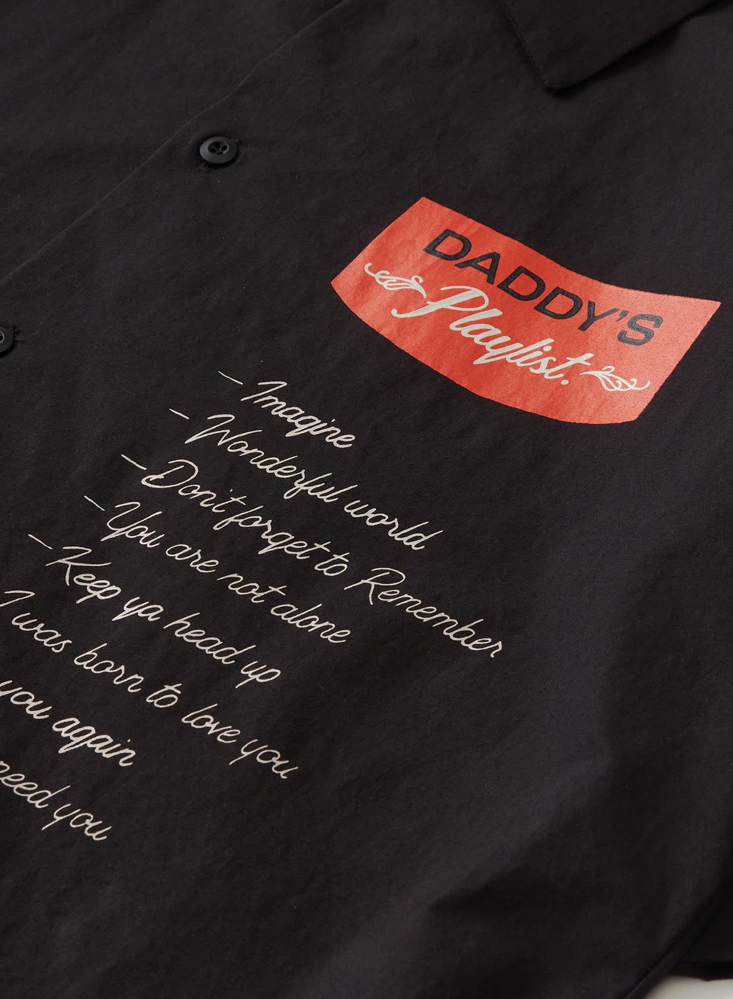 Tee Library Daddy's Playlist Camp Shirt Black