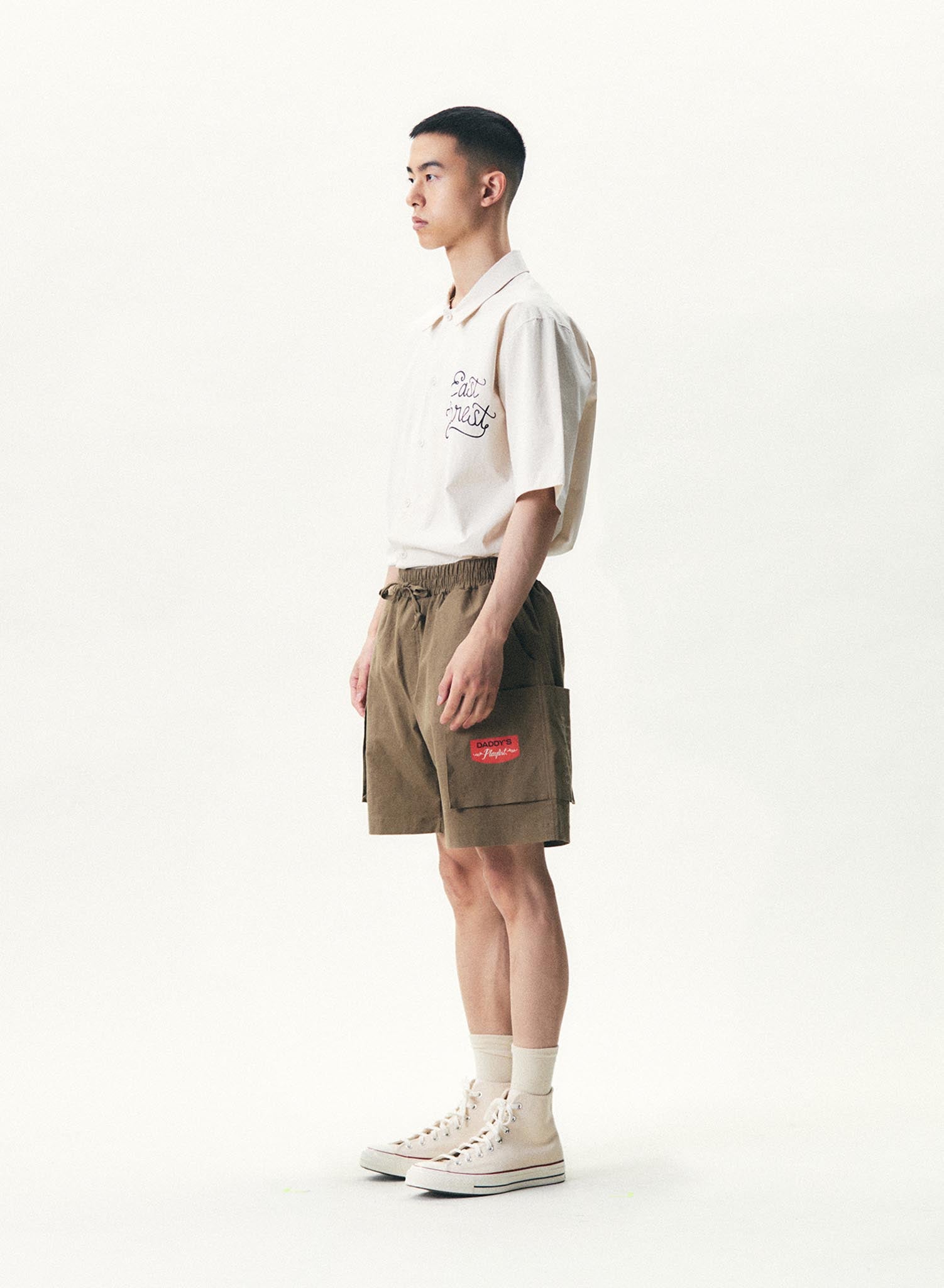 Tee Library Daddy's Playlist Cargo Pocket Shorts Olive Green