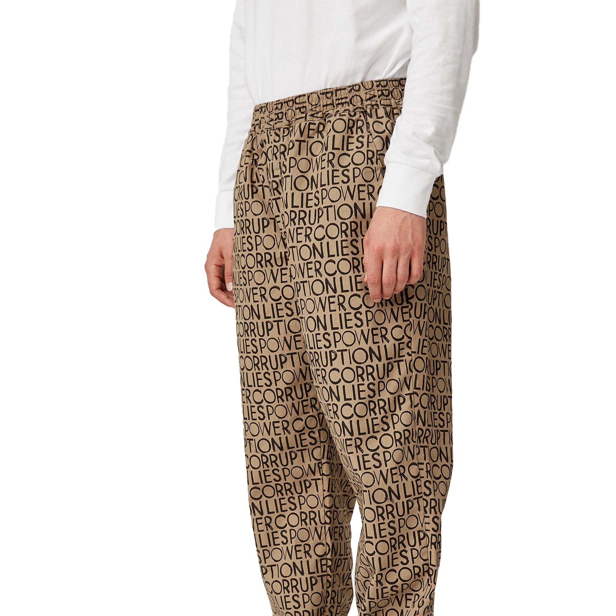 Wood Wood Halsey Trousers Taupe All Over Print