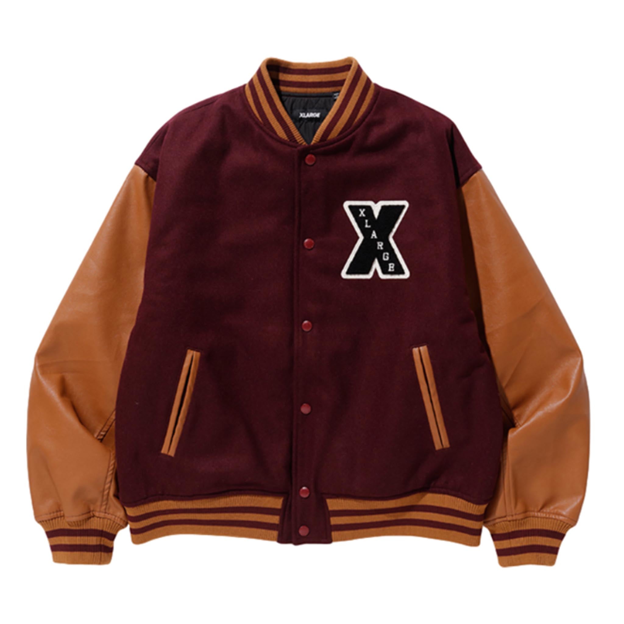 XLARGE OG Varsity Jacket Burgundy & SNEAKERBOX
